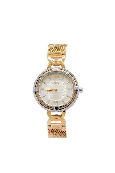 Tesbihane Rose Color Straw Cord Women's Wristwatch Th-f21092c-e