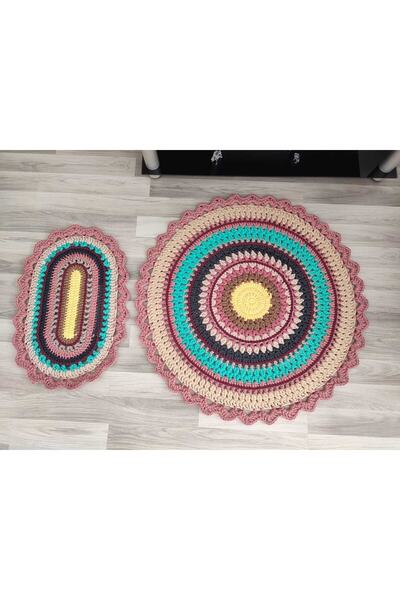 Yoran Büfe Hediyelik %100 El Örgüsü Balkon/kapı Önü Yanma Paspas