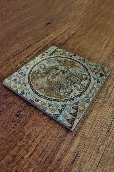 Begoloni Stone Decor Natural Stone Coaster 15X15Cm Mosaic Printed Teapot Coaster-Pot Pan Coaster