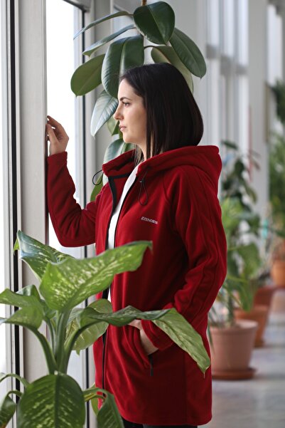 Zenobya Kadın Polar Bordo Ceket