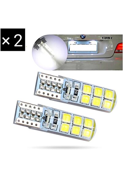 Asegaraj T10 Park Ledi Silikonlu 12v T10 Park Plaka Tavan Led Ampülü 2 Adet B...
