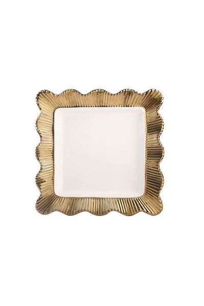 ROY KING Royking Golda Gold Square Serving Plate 26cm