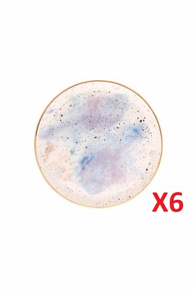 Porland Cosmos Pattern Flat Plate 17cm Set of 6 04alm006679