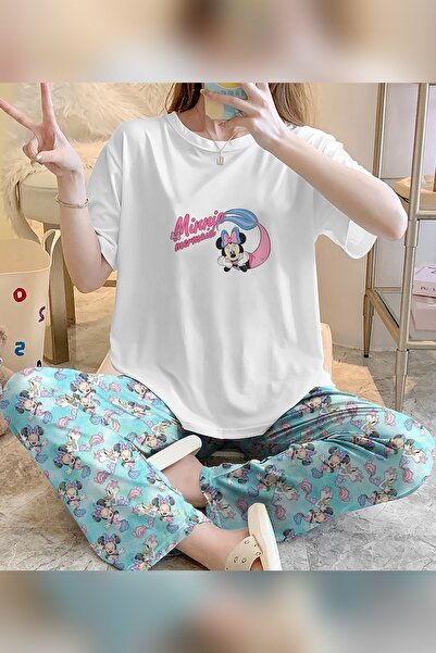 PEMBİŞ HOMEWEAR Zezecim Mermaid Supersoft Short Sleeve Pajamas Set