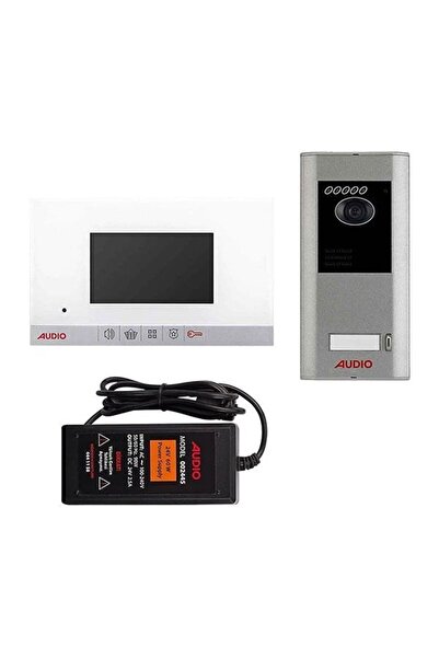 AUDİO 001460 4.3 Inç Beyaz Bus Plus Mekanik Butonlu Görüntülü Villa Set