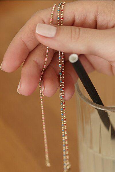 ALTINTAŞ KUYUMCULUK Mavi Mineli Pirinç Tanesi Altın Bileklik