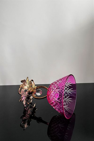 DECOSTYLE Vega Magnolia Bowl, colorful, metal base, decorated bowl, snack and ice cream holder 345cc