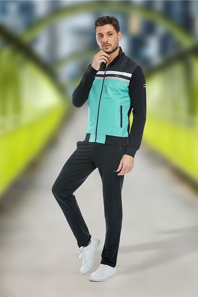 BESSA Ανδρικό σετ αθλητικής φόρμας Mint Green Parachute με λεπτομέρεια από ύφασμα