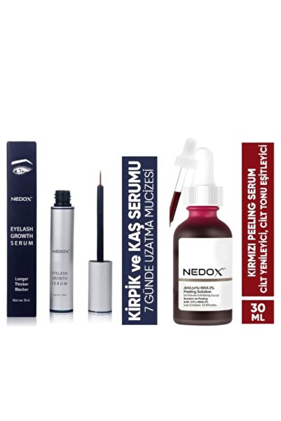 NEDOX Kaş Ve Kirpik Serum 6 Ml+cilt Yenileyici Cilt Tonu Eşitleyici Kırmızı P...