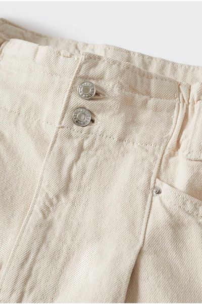 MANGO Jeansshorts mit Paperbag-Tasche
