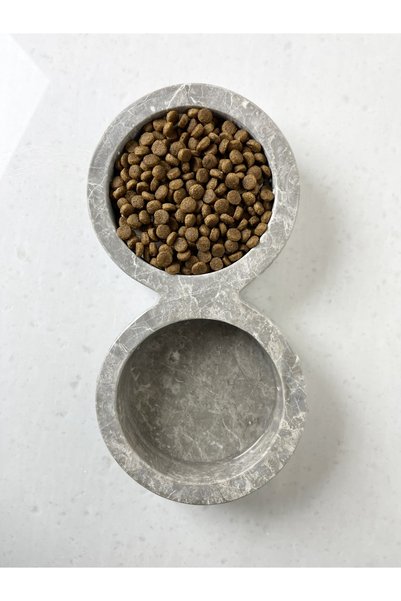 Modestmarluxury Doğal Mermer Köpek-kedi Mama Ve Su Kabı