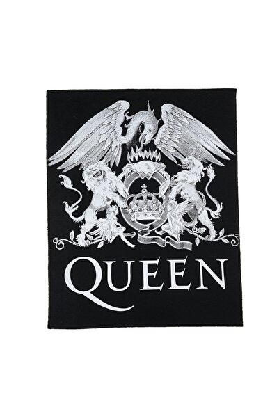 StüdyoÜmitTişört رقعة خلفية بشعار Queen - رقعة خلفية مع تفاصيل تزوير وجبائر