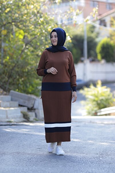 Zey&Ka Butik Büyük Beden Merserize Soğuk Rayon Iplik Perfect Piliseli Etek Bl...