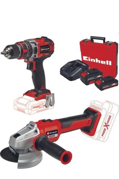 Einhell Te-cd 18/50 Li-i Bl Matkap Axxio 18/115 Q Avuç Taşlama 2+4.0ah Kömürsüz Akülü Set
