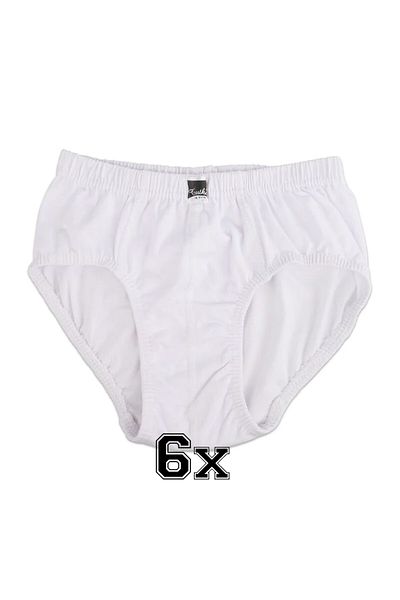 Tutku Boy's White Kom Panties 6-pack