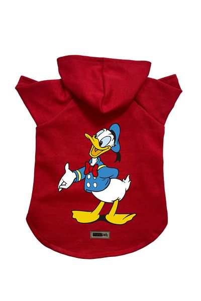 Monopetz Hooded Fleece Sweatshirt Dog And Cat Outfit & Dress - Red Donald