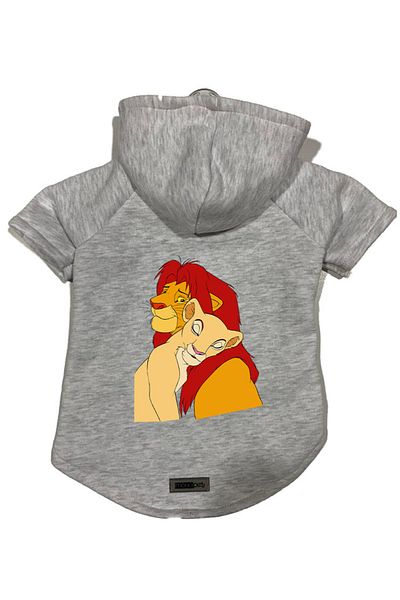 Monopetz Hooded Fleece Sweatshirt Dog And Cat Outfit & Dress - Gray Lion King