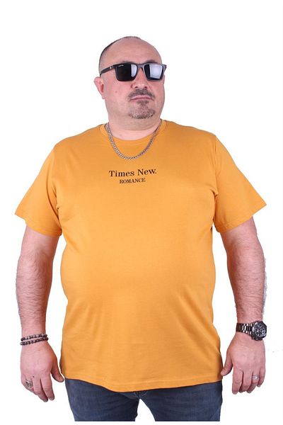 MocGrande Μπλουζάκι με λαιμόκοψη σε μεγάλο μέγεθος Romance 23104 Mustard
