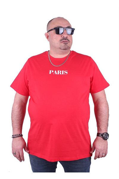 MocGrande Μπλουζάκι με λαιμόκοψη σε μεγάλο μέγεθος Paris 23105 Κόκκινο