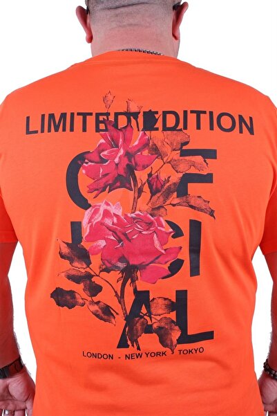 MocGrande Πορτοκαλί μπλουζάκι με λαιμόκοψη σε μεγάλο μέγεθος - Limited Edition 23111