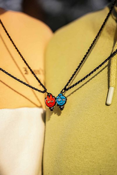The Collection Magnetic Water And Fire Necklace Best Friend Friendship Lover Couple Necklace
