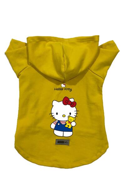 Monopetz Hooded Fleece Sweatshirt Dog And Cat Outfit & Dress - Yellow Hello K...