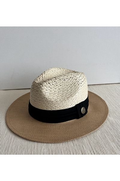 CosmoOutlet Panama Fedora Model Unisex Real Straw Beige Cream Hat