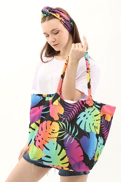 Bolder Haarbandana mit Bonbon-Elefantenmuster