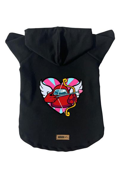 Monopetz Hooded Fleece Sweatshirt Dog And Cat Outfit & Dress - Black Among Us