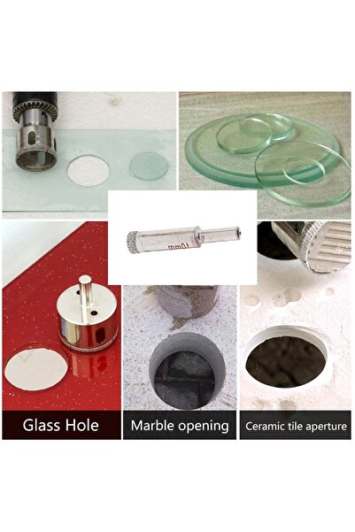 Depolife 10mm Mermer Granit Fayans Cam Yuvarlak Delme Panç Elmas Uç Yuvarlak ...