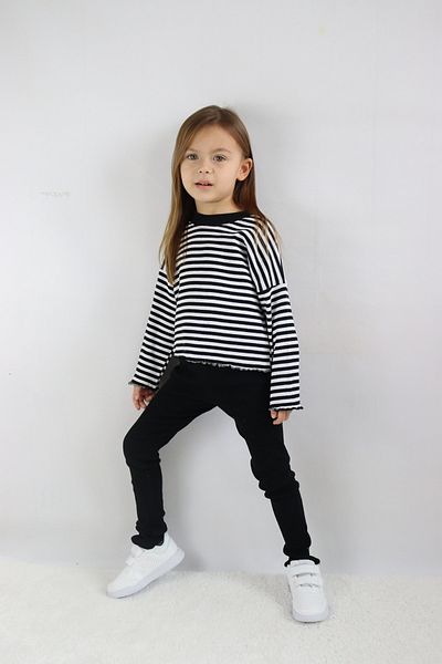 le petit sole Girl's Zebra Striped Camisole Top and Bottom Set