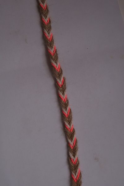 Eskişehir hobi sanat 1 Meter Decorative Herringbone Hair Braid Ribbon Jute Rope 8 Mm Neon Pink Hessian Hess Rope