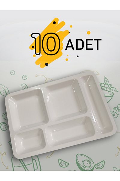 kukastore 10 Self-Service Table Dish Plates Polycarbonate Dining Hall Tray