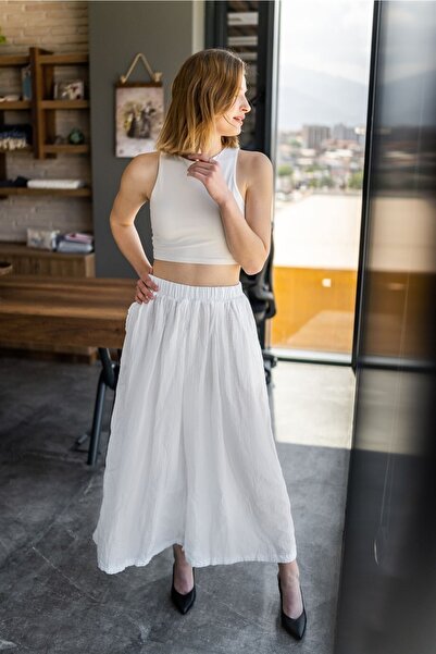 Zeliha Baysan Blaze Muslin Women's Trousers White