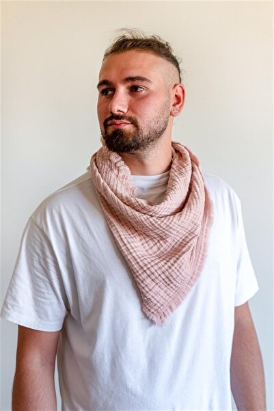 Zeliha Baysan Unisex Lambert Müslin Şal Atkı Fular Pembe