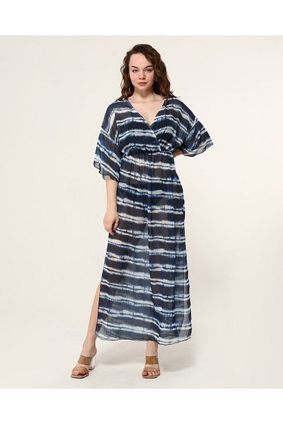 Bolder Lolita Navy Blue Batik Pattern Beach Dress
