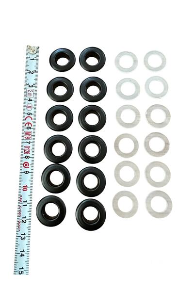 e tuhafiye 25 bucăți de ochiuri metalice negre