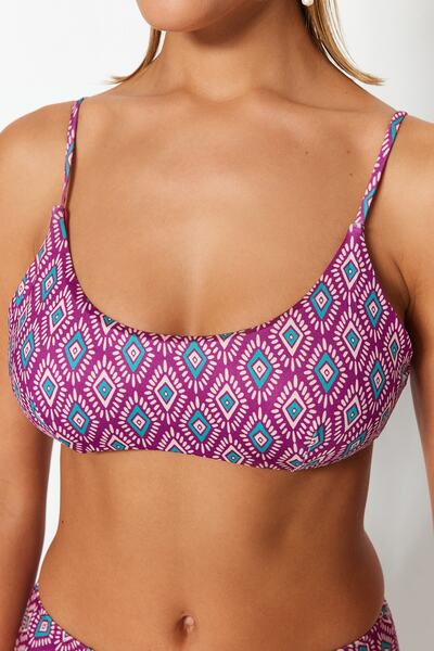 Trendyol Collection Geometric Patterned Bralette Bikini Top TBESS21BU0040