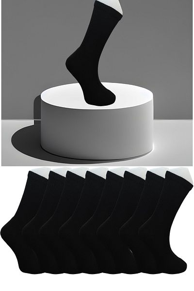 Leement socks Βαμβακερές αθλητικές κάλτσες τένις με χτενισμένη βαμβακερή σόλα 8 ζευγαριών