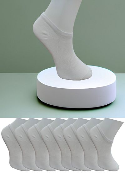 Leement socks Seamless 8 Pairs of Combed Cotton Sports Shoe Invisible Snekers Zero Size Socks
