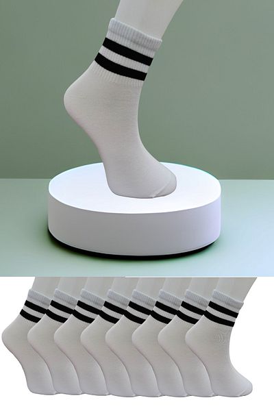 Leement socks Άνευ ραφής 8 ζευγάρια Αθλητικές κάλτσες με επίπεδη ρίγα