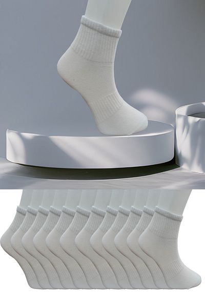 Leement socks Безшевни 12 чифта обикновени спортни чорапи до средата на прасеца