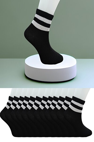 Leement socks 12 pari srednjih čarapa sa ravnim prugama