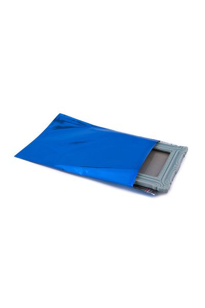 reprodesign 11X12 cm Blue Shiny Metalized Tape Gift Package – 100 Pieces