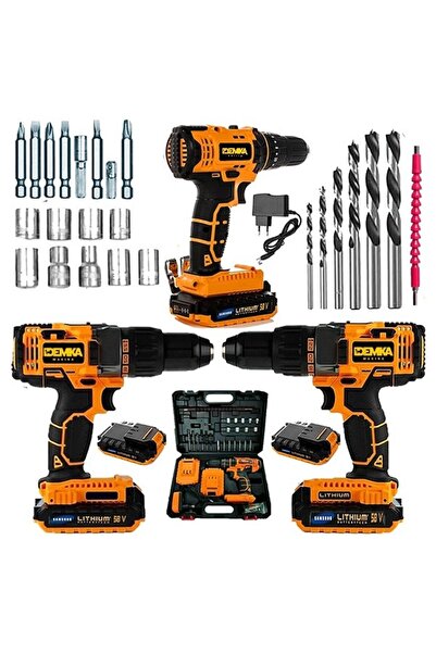 Genel Markalar 58v8ah C-e-s Seri Darbeli Metal Şanzuman Şarjlı Çift Akülü Mat...