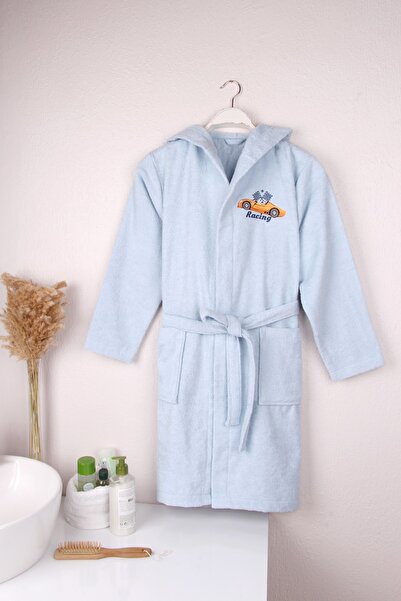 Baveno رداء حمام للأولاد بغطاء للرأس مطرز من القطن بنسبة 100%