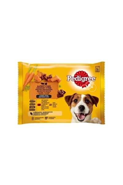 Pedigree Multipack Biftek Kuzu Hindi Havuç Pouch 4 X 100 Gr