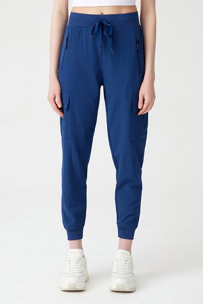 LOS OJOS Marineblaue Cargo-Jogginghose für Damen mit Taschen, elastischem Bund und Cargo-Beinen
