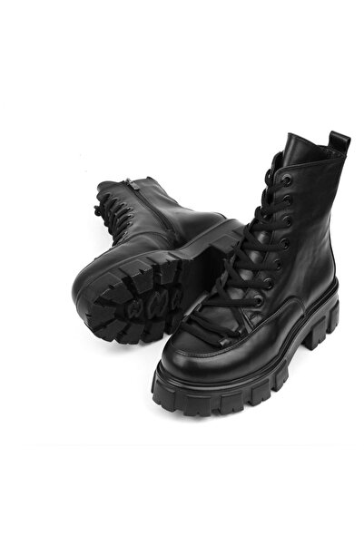 nostra shoes Silvia Kadın Siyah Hakiki Deri Bot