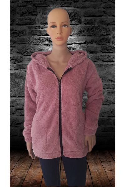 Sweets Collection Cardigan cu glugă din lână Welsoft Plush Powder Jacket pentru femei